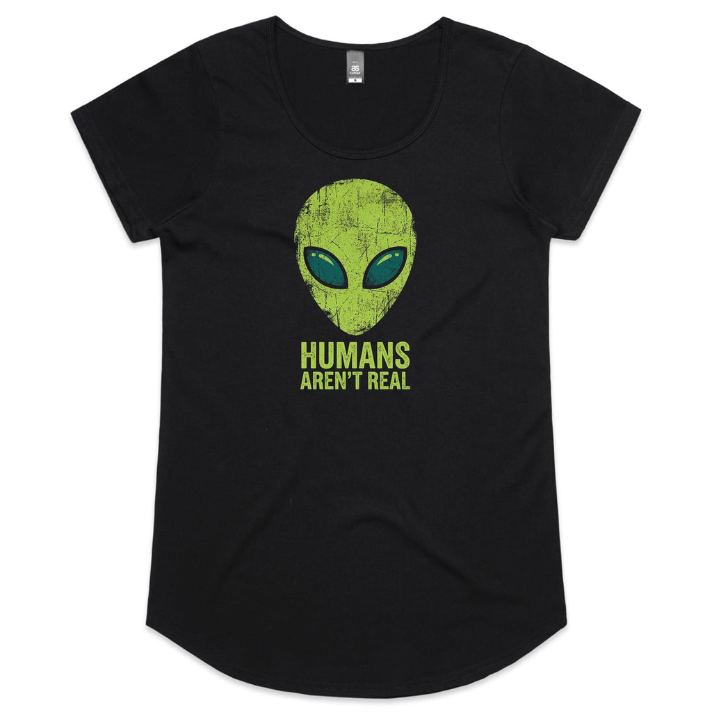 Alien, Humans Aren't Real Women's AS Colour Scoop Neck T-Shirt