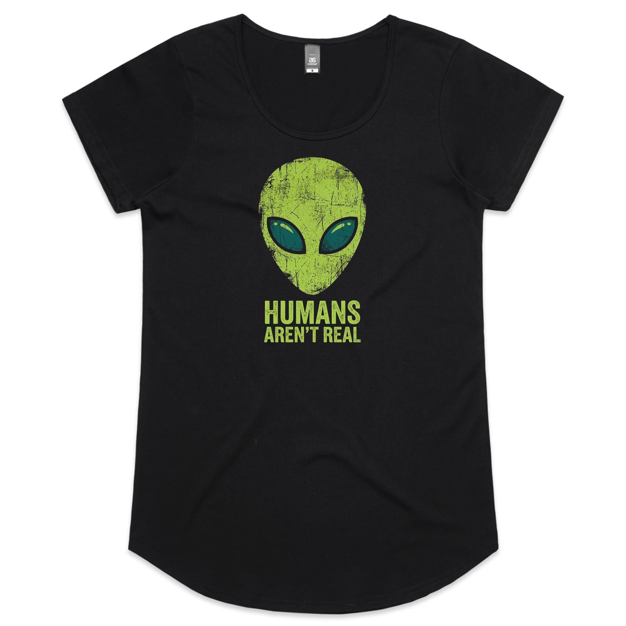 Alien, Humans Aren't Real Women's AS Colour Scoop Neck T-Shirt