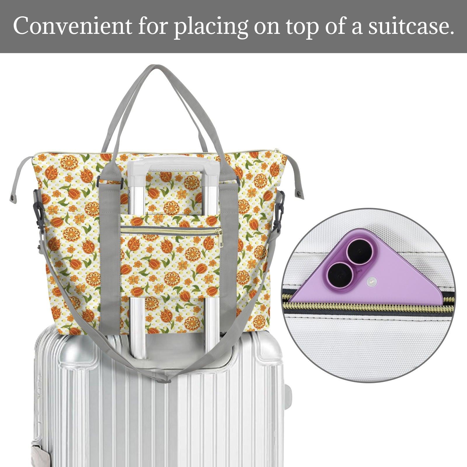 Graphic Floral Duffle Bag-Simple (Model 1715) Duffle Bag-Simple (1715)
