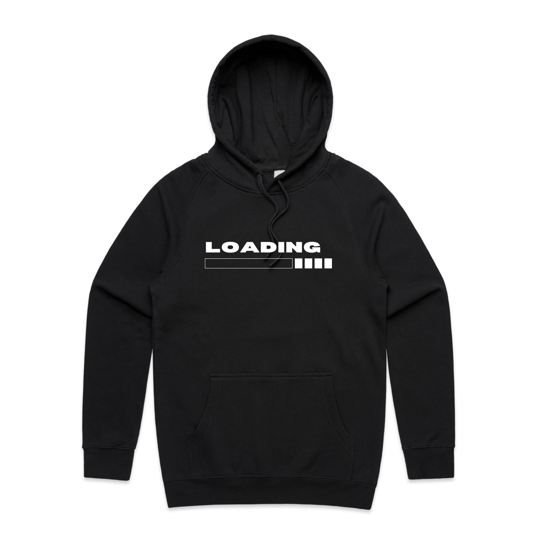 Loading - Supply Hood Black Mens Hoodie Printed In Australia Tech