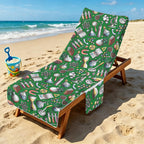 Science Love Beach Chair Towel Cover with Side Pockets