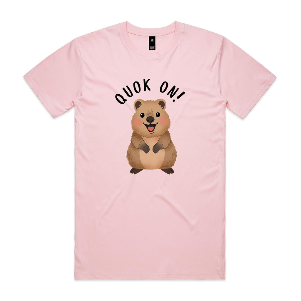 Quokka, Quok On Men's AS Colour T-shirt Pink Mens T-shirt animal Printed In Australia