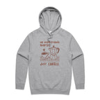 No Inspirational Quotes, Just Coffee - Mens Hoodie Grey Marle Mens Hoodie Coffee Printed In Australia