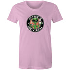 Coffee Is Universal, Alien - Womens T-shirt Pink Womens T-shirt Coffee Printed In Australia Sci Fi