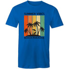 Beach Paradise, Summer Vibes - Mens T-Shirt Bright Royal Mens T-shirt Printed In Australia Summer Surf