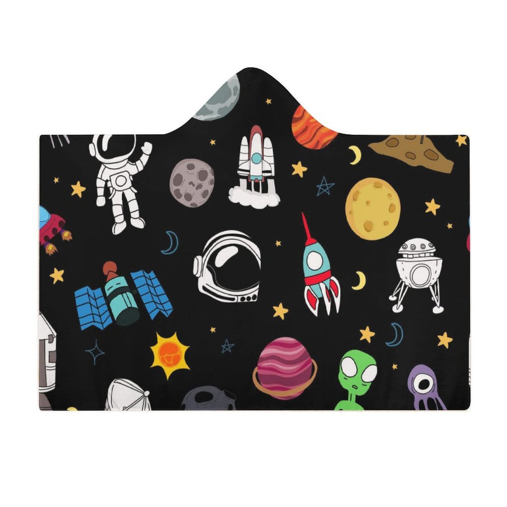 Kids Space Kids Hooded Blanket 100cm x 130cm Kids Hooded Blanket Printed Offshore Space