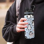 Penguin Love - Insulated Water Bottle with Dual-Use Lid (18oz) Insulated Water Bottle with Dual-Use Lid (18oz) animal Printed Offshore