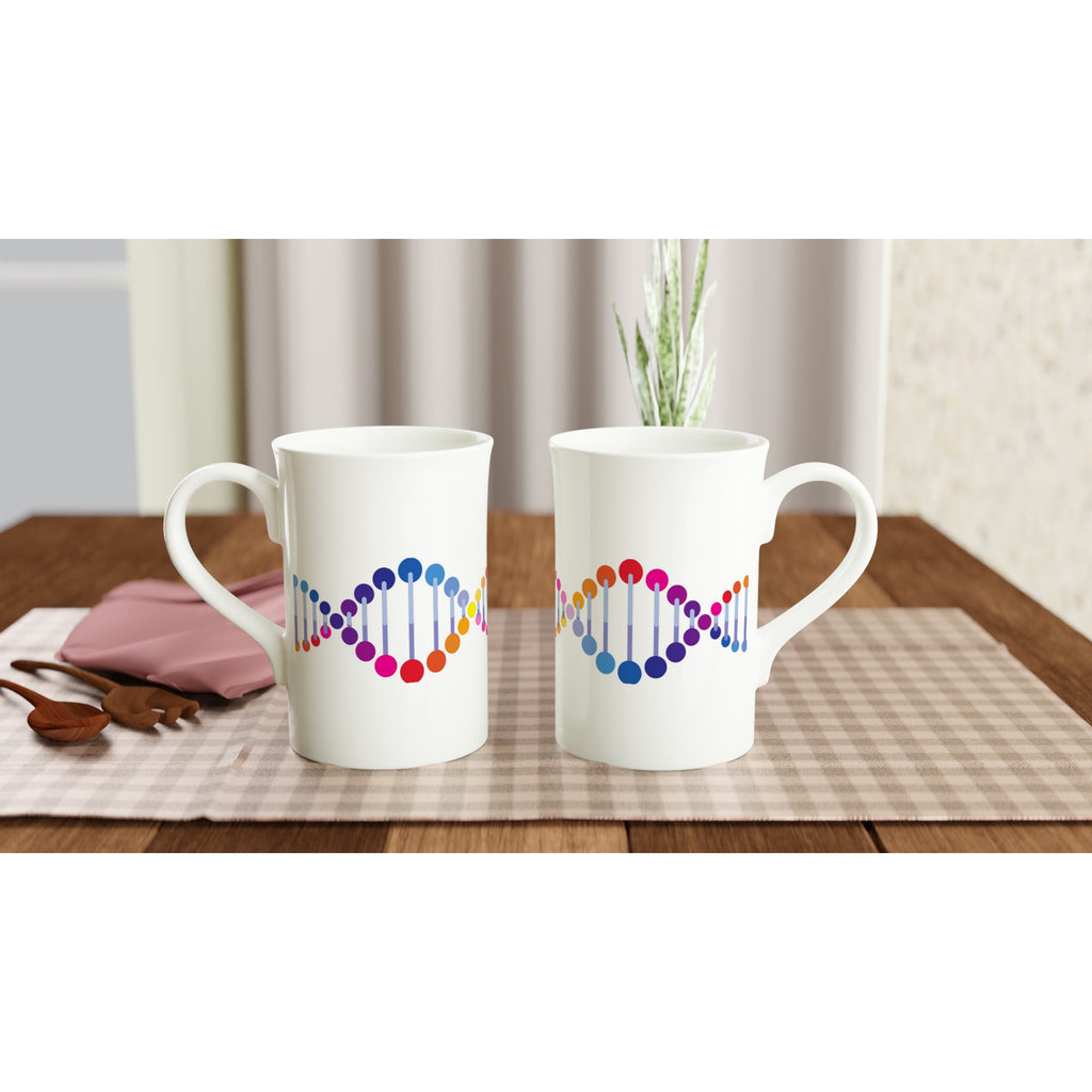 DNA - White 10oz Porcelain Slim Mug Porcelain Mug Globally Fulfilled Science