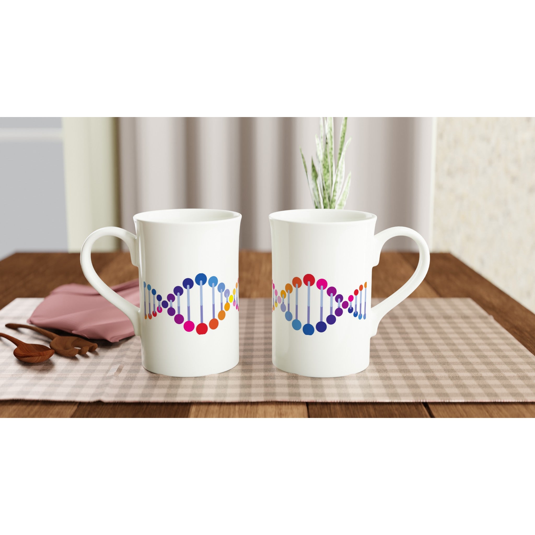 DNA - White 10oz Porcelain Slim Mug Porcelain Mug Globally Fulfilled Science