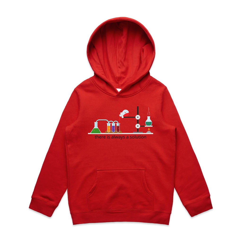 There Is Always A Solution, Science - Kids Hoodie Red Kids Hoodie Printed In Australia