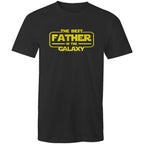 The Best Father In The Galaxy - Mens T-Shirt Black Mens T-shirt Dad Printed In Australia