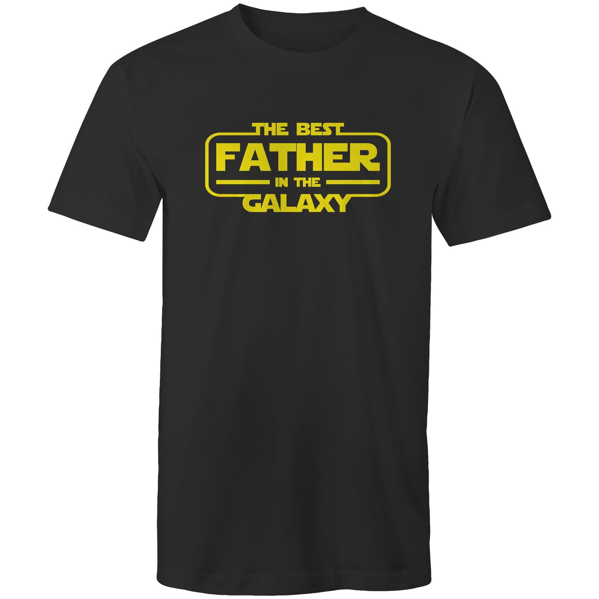 The Best Father In The Galaxy - Mens T-Shirt Black Mens T-shirt Dad Printed In Australia