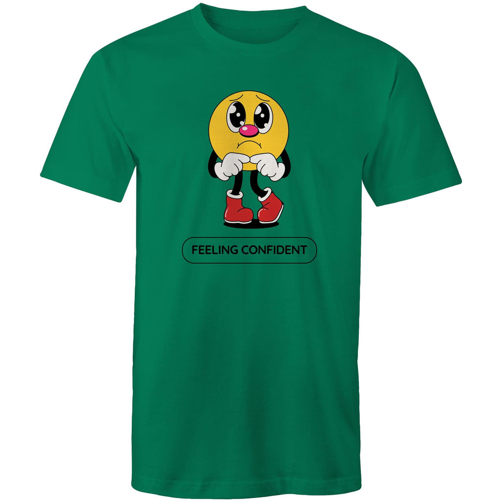 Feeling Confident - Mens T-Shirt Kelly Green Mens T-shirt Printed In Australia