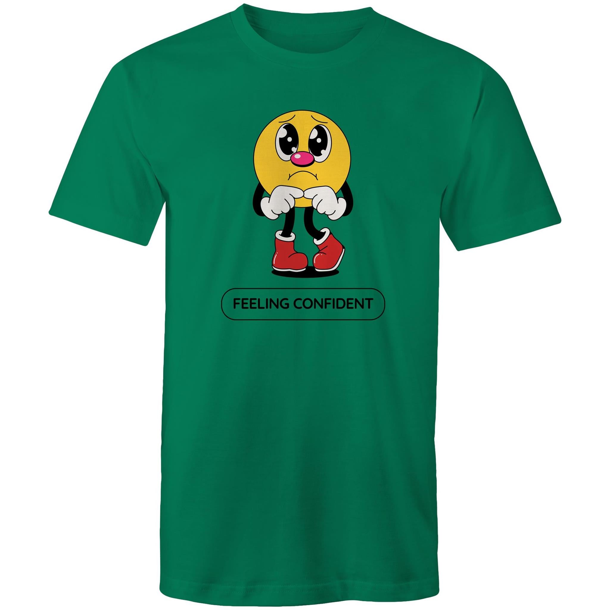 Feeling Confident - Mens T-Shirt Kelly Green Mens T-shirt Printed In Australia