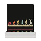 Trumpet Player Evolution - Ceramic Coasters (Square) white Ceramic Coasters Music Printed Offshore