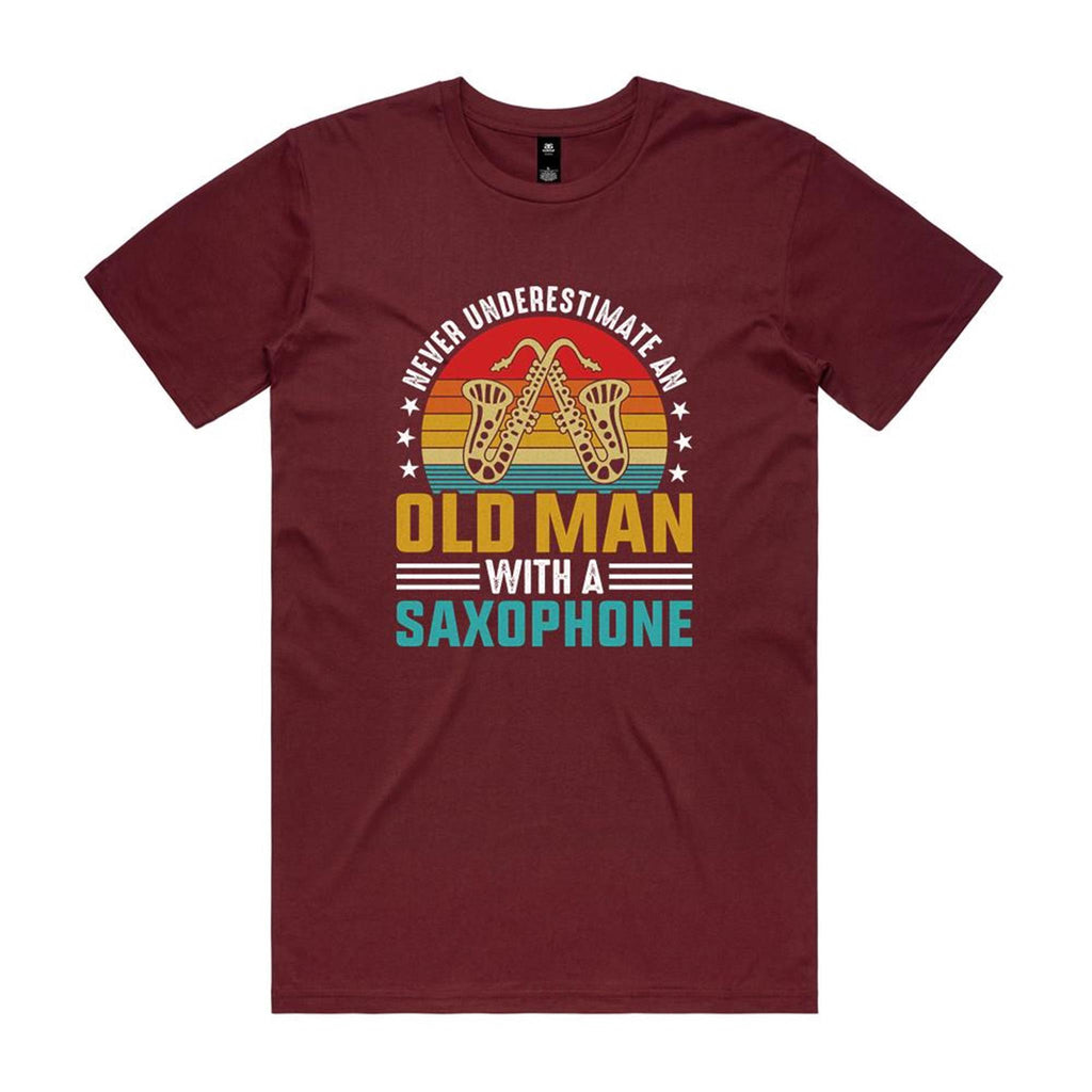 Never Underestimate An Old Man With A Saxophone - Men's AS Colour T-shirt