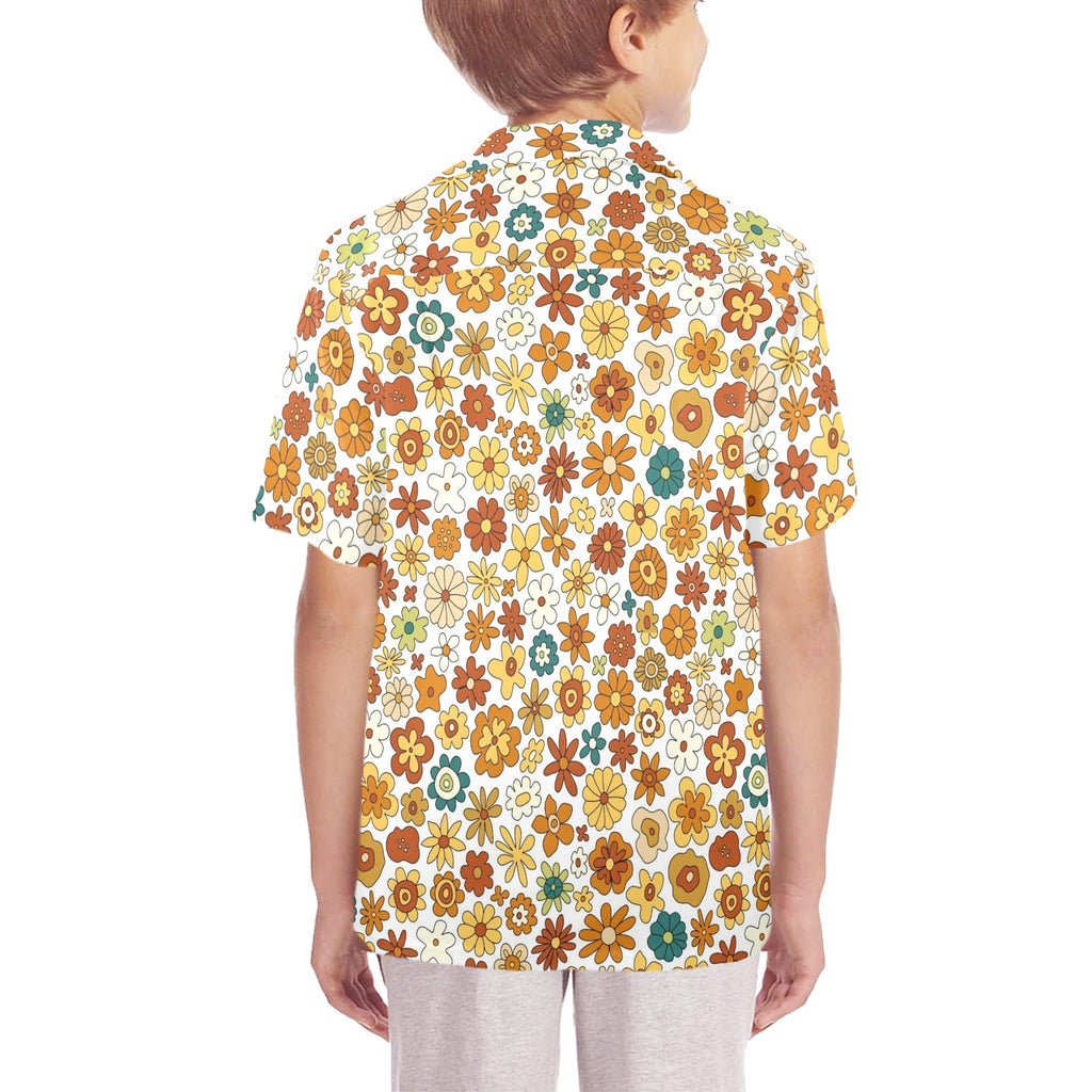70's Style Floral Senior Kids Hawaiian Shirt