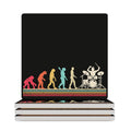 Drummer Evolution Ceramic Coasters (Square) white Ceramic Coasters Music Printed Offshore