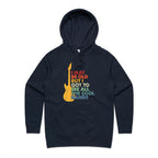 I May Be Old But I Got To See All The Cool Bands - Womens Hoodie Navy Womens Hoodie Music Printed In Australia