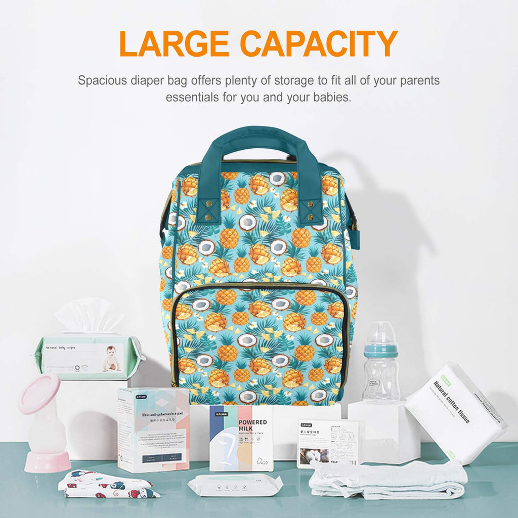 Pineapple Coconut Multi-Function Backpack, Nappy / Diaper Bag Multi-function Backpack, Nappy / Diaper Bag Food Printed Offshore