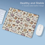 Books And Coffee - Leather Mouse Pad Leather Mouse Pad Coffee Printed Offshore Reading