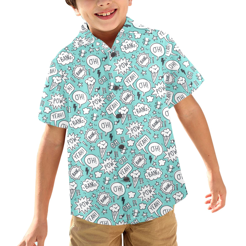 Comic Book Speech Bubbles - Junior Kids Hawaiian Shirt