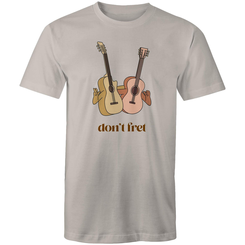 Don't Fret, Guitars - Mens T-Shirt Light Grey Mens T-shirt Music Printed In Australia