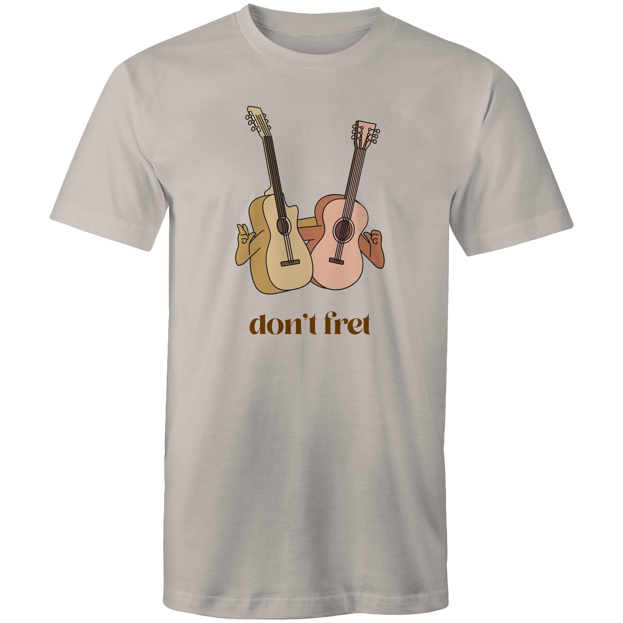 Don't Fret, Guitars - Mens T-Shirt Light Grey Mens T-shirt Music Printed In Australia