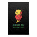 Music On, Worries Off - AS Colour Tea Towel Black One Size Tea Towel Music Printed In Australia