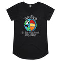 Save Earth, It's The Only Planet With Cake Women's AS Colour Scoop Neck T-Shirt Black Womens Scoop Neck T-shirt Environment Food Printed In Australia