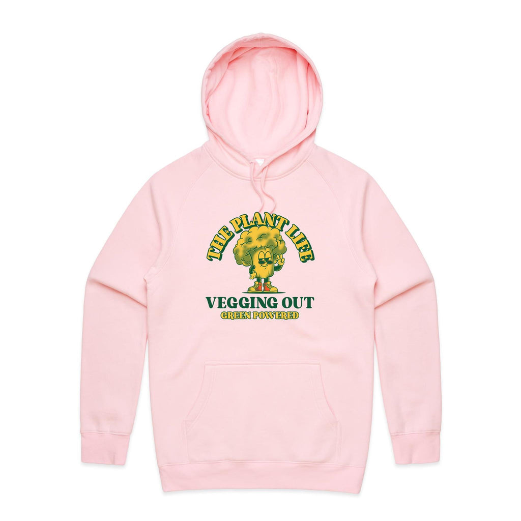 The Plant Life, Vegan - Mens Hoodie Pink Mens Hoodie Printed In Australia