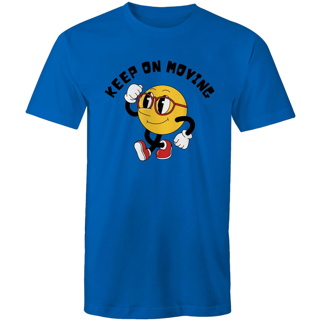Keep On Moving - Mens T-Shirt Bright Royal Mens T-shirt Fitness Printed In Australia