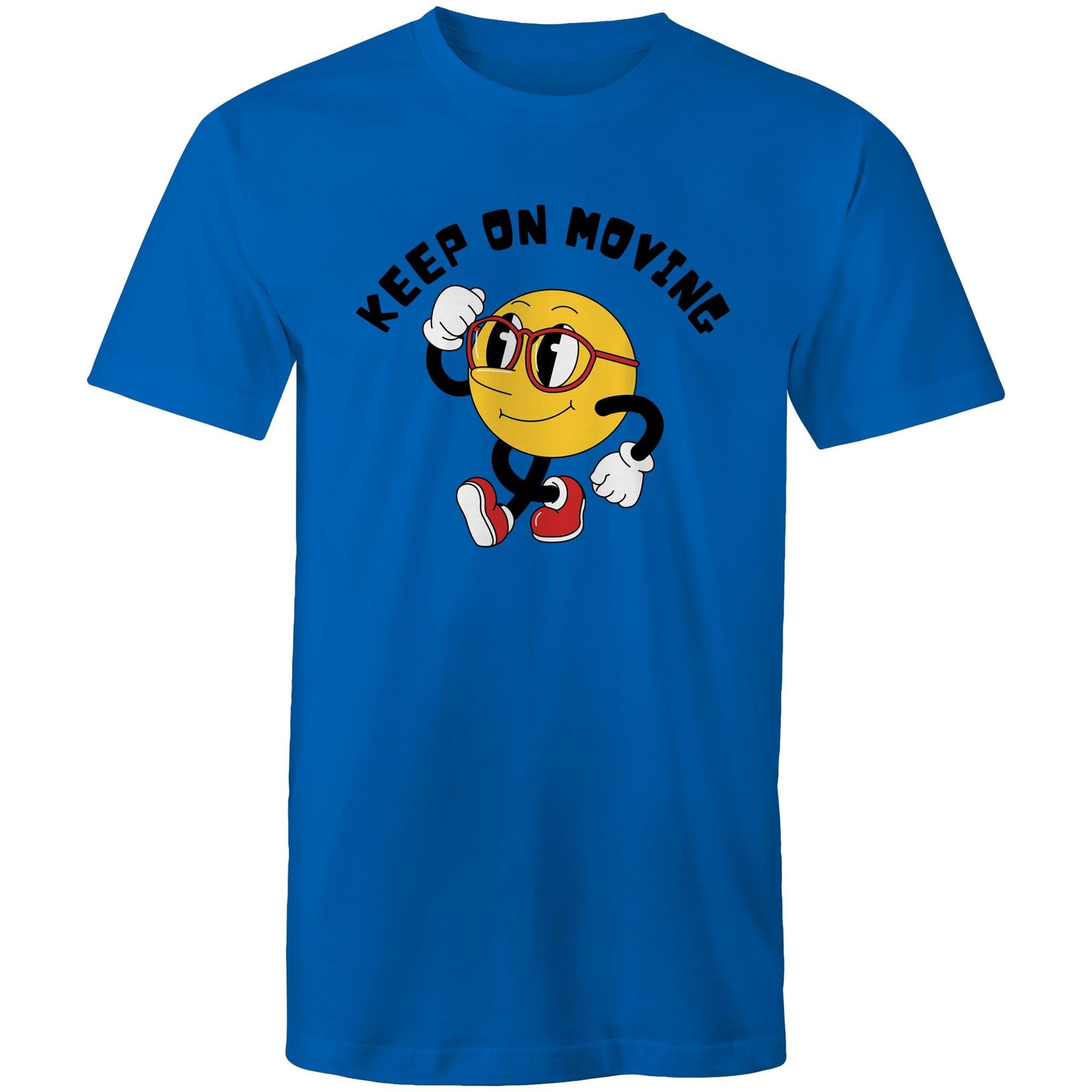 Keep On Moving - Mens T-Shirt Bright Royal Mens T-shirt Fitness Printed In Australia