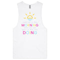 Exercise In The Morning - Tank Top Tee White Drop Arm Tank Top Fitness Printed In Australia