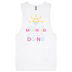 Exercise In The Morning - Tank Top Tee White Drop Arm Tank Top Fitness Printed In Australia