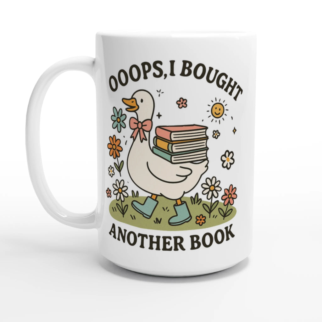 Oops, I Bought Another Book - White 15oz Ceramic Mug Default Title 15oz Mug animal Globally Fulfilled Reading
