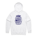 Home Is Where The WIFI Connects Automatically Men's AS Colour Hoodie White Mens Hoodie Printed In Australia Tech