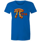 Pi Pizza - Womens T-shirt Bright Royal Womens T-shirt Food Maths Printed In Australia Science