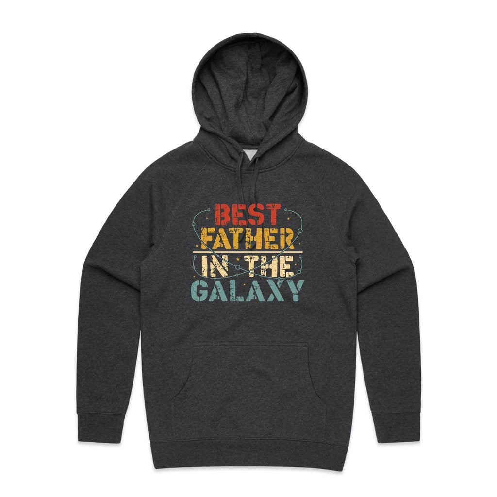 Best Father In The Galaxy - Mens Hoodie Asphalt Marle Mens Hoodie Dad Printed In Australia