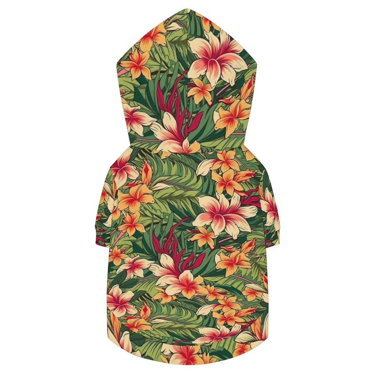 Vintage Hawaiian Floral Pet Hoodie (Small Size) Pet Hoodie (Small) Plants Printed Offshore