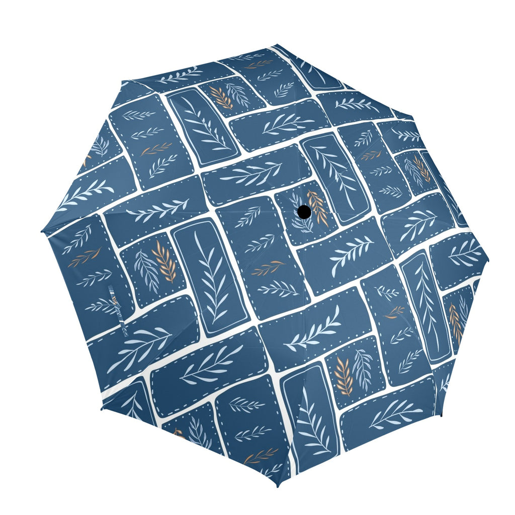 Leaf Tiles - Semi-Automatic Foldable Umbrella (Model U12) One Size Semi-Automatic Foldable Umbrella (U12)