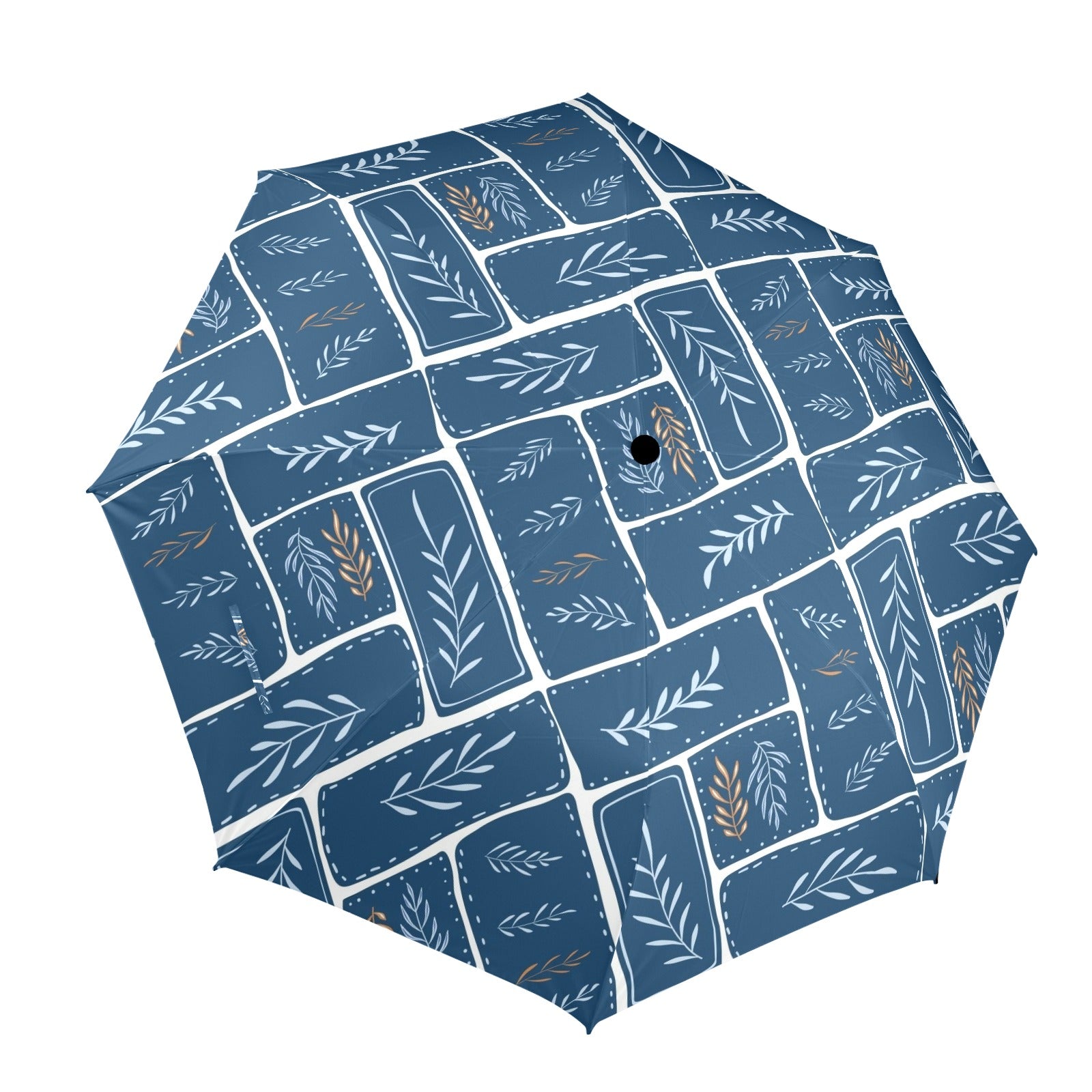 Leaf Tiles - Semi-Automatic Foldable Umbrella (Model U12) One Size Semi-Automatic Foldable Umbrella (U12)