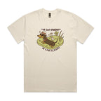 Dachshund, I've Got Friends In Low Places AS Colour Heavy Faded Tee Unisex Faded ecru Heavy Faded T-shirt animal Printed In Australia