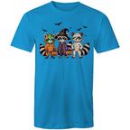 Halloween Raccoons - Mens T-Shirt Arctic Blue Mens T-shirt Halloween Printed In Australia