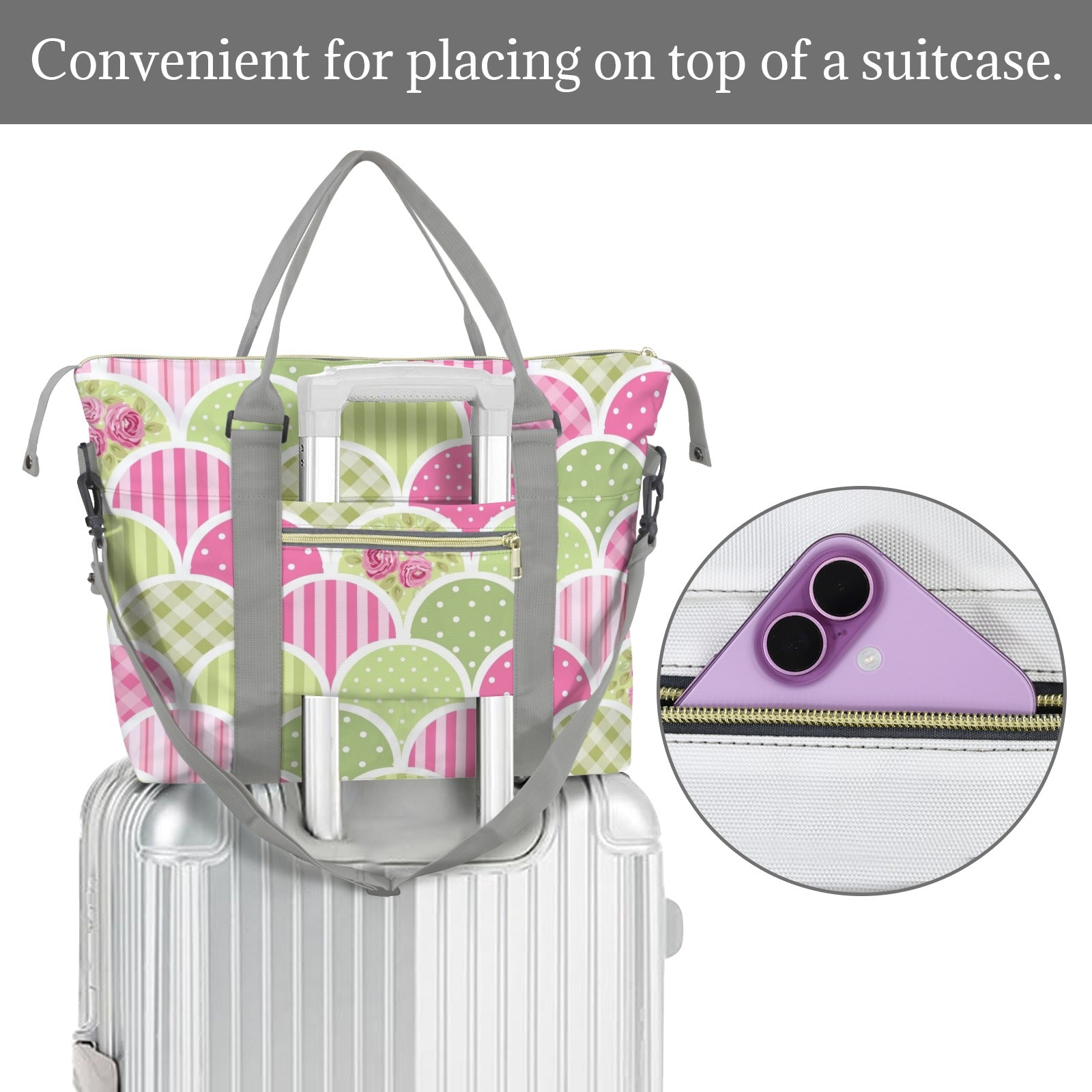 Floral Tabs Duffle Bag-Simple (Model 1715) Duffle Bag-Simple (1715)