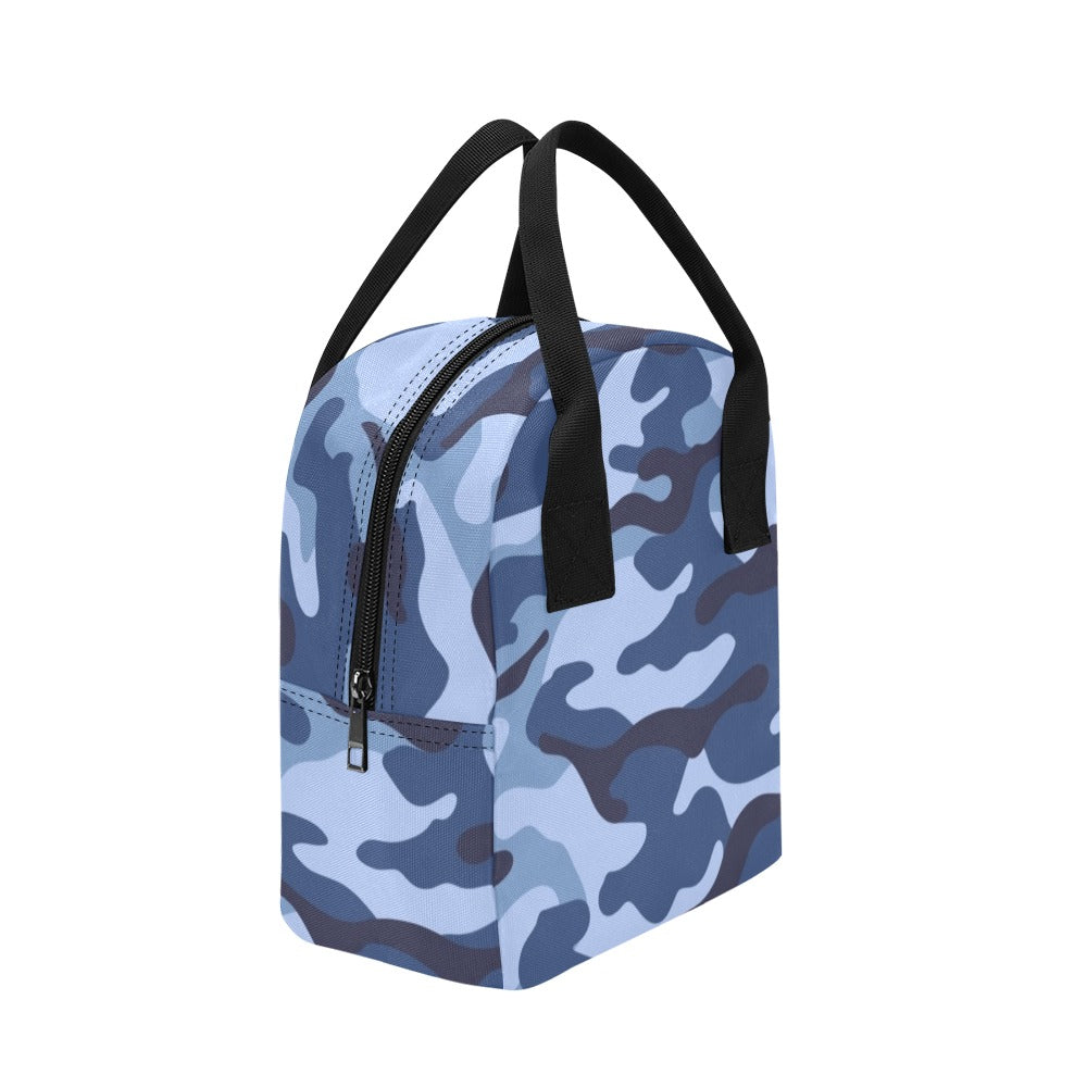 Blue Camouflage - Zipper Lunch Bag Zipper Lunch Bag Printed Offshore