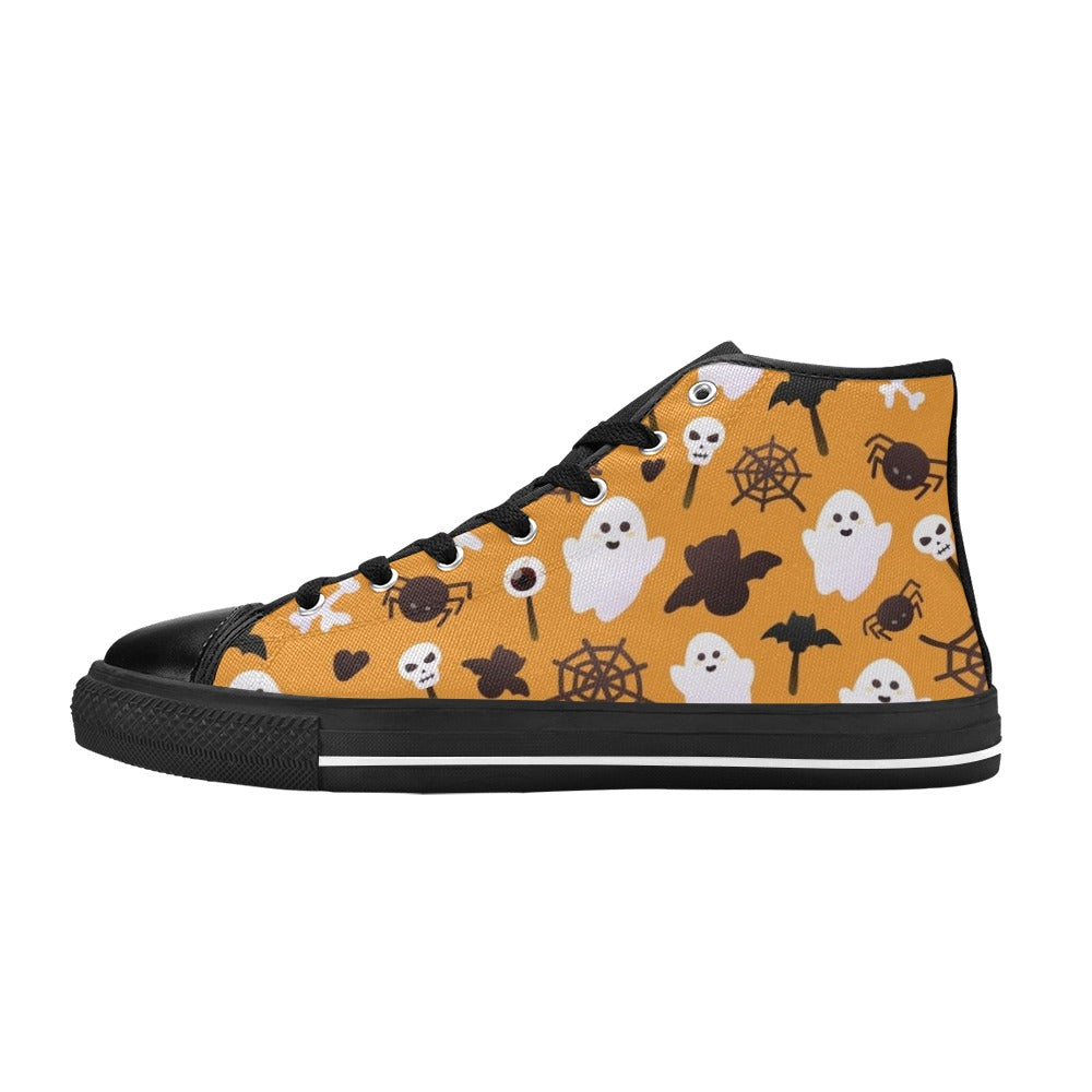 Halloween Ghosts Men's High Top Canvas Shoes US12 Men's Classic High Top Canvas Shoes Halloween Printed Offshore