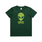 Alien, Humans Aren't Real Kids AS Colour T-shirt