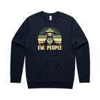 Ew People, Alien - AS Colour Stencil Crew Sweatshirt Navy Sweatshirt Printed In Australia Sci Fi