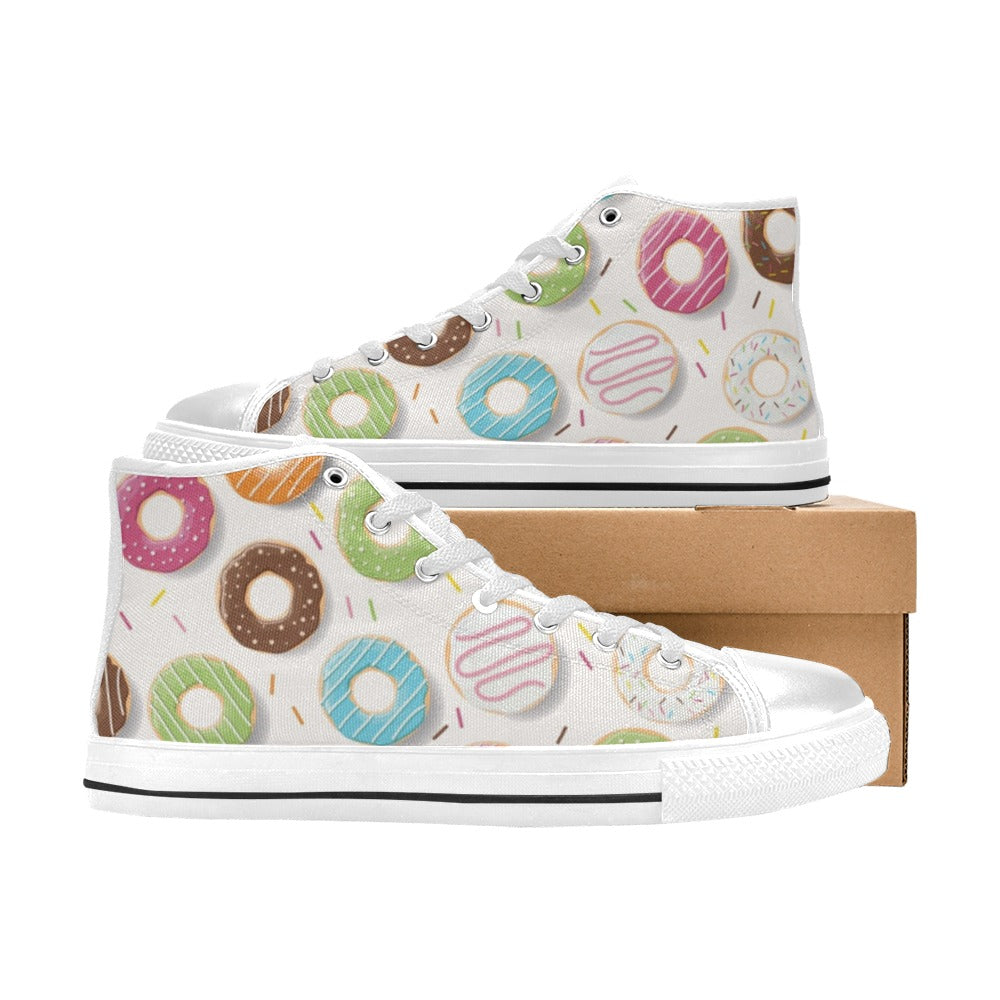Doughnuts Kids High Top Canvas Shoes